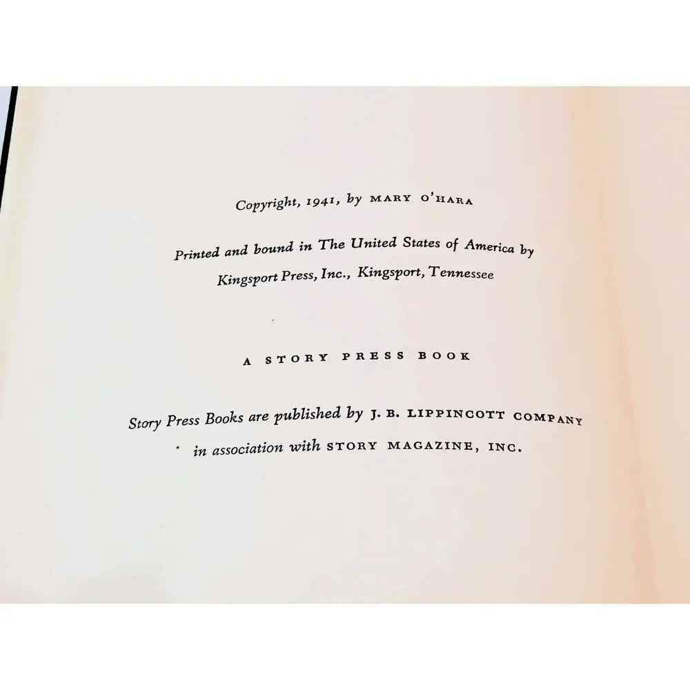 My Friend Flicka by Mary O'Hare (1941 Hardcover w/o DJ)